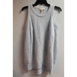 Michael Kors Open Shoulder Light Blue Sweater with Merino Wool Size S